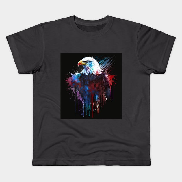 Cosmic Drip Tie Dye American Eagle Kids T-Shirt by CryrexBlu